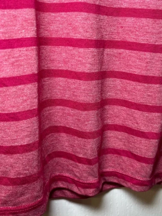 Lucky Brand Women's Pink Striped V-Neck Tee Size Medium - Picture 4 of 6